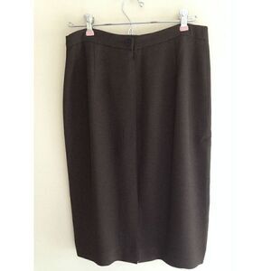 Garfield & Marks Womens Lined Pleated Front Pencil Skirt Black Sz 8 Petite